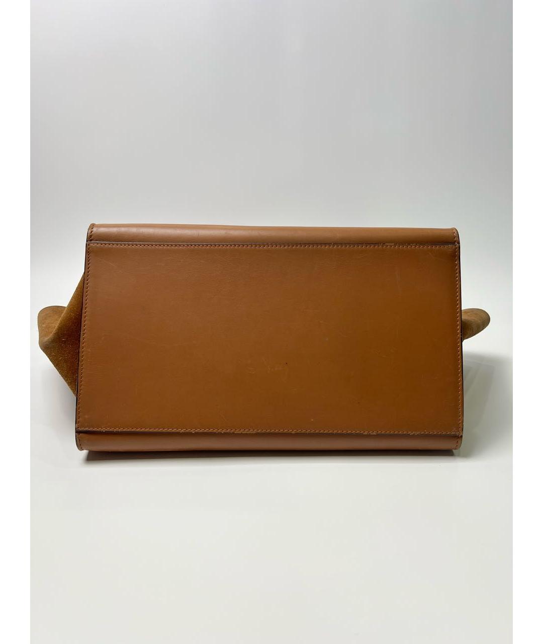 CELINE Коричневая кожаная сумка через плечо, фото 5