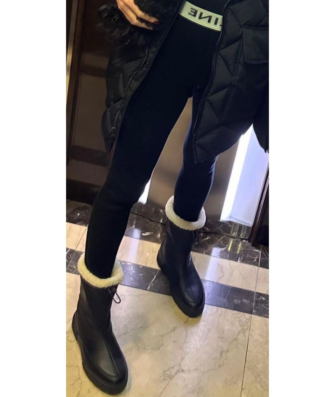 CELINE Черные хлопко-эластановые леггинсы и велосипедки, фото 6