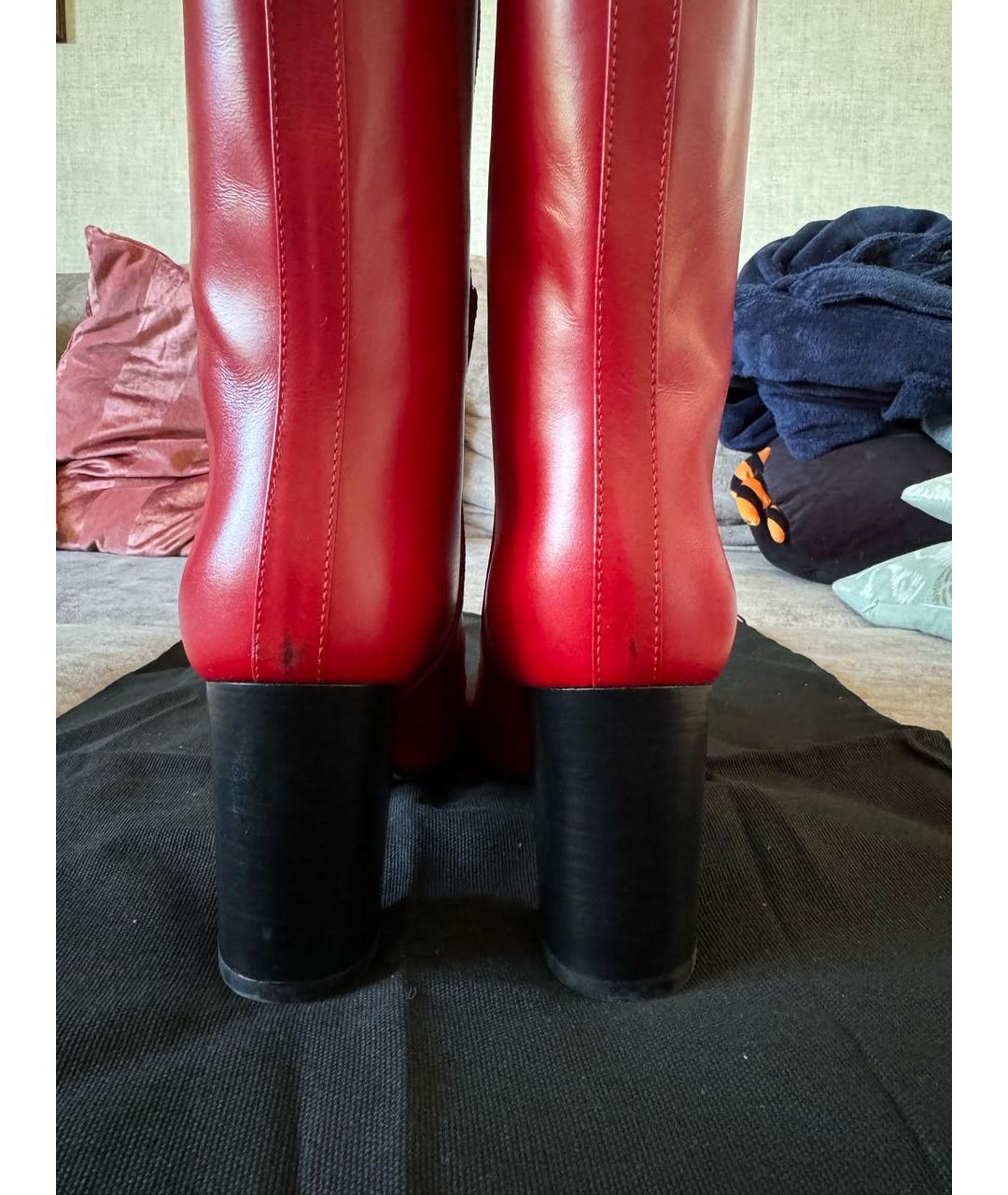 DSQUARED2 Красные кожаные сапоги, фото 4