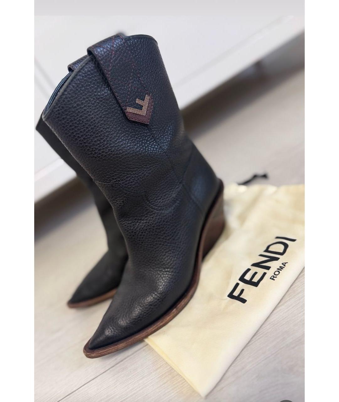 FENDI Кожаные полусапоги, фото 6