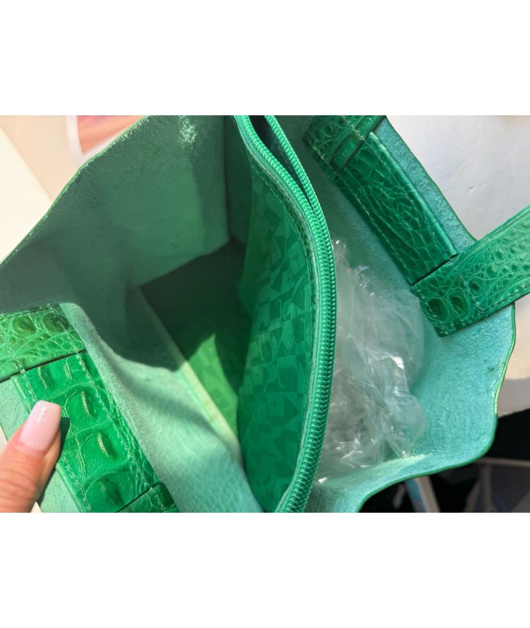 FURLA Зеленая кожаная сумка тоут, фото 5