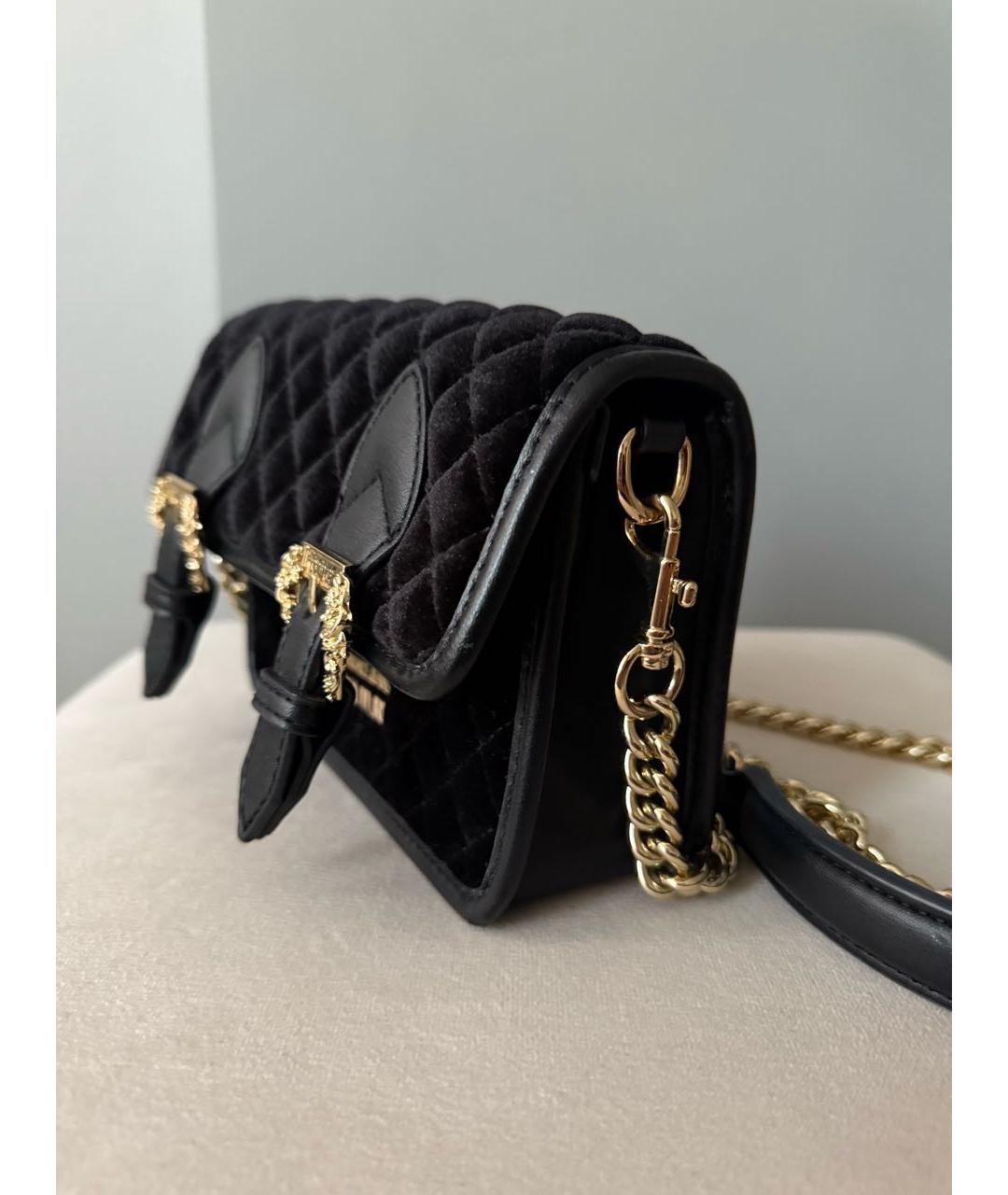 VERSACE Черная бархатная сумка через плечо, фото 3
