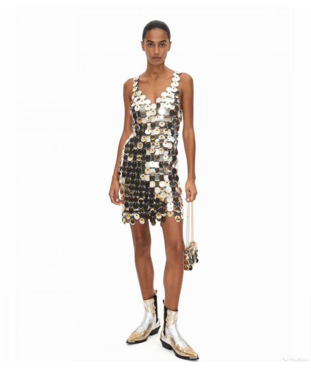 PACO RABANNE Золотое коктейльное платье, фото 5