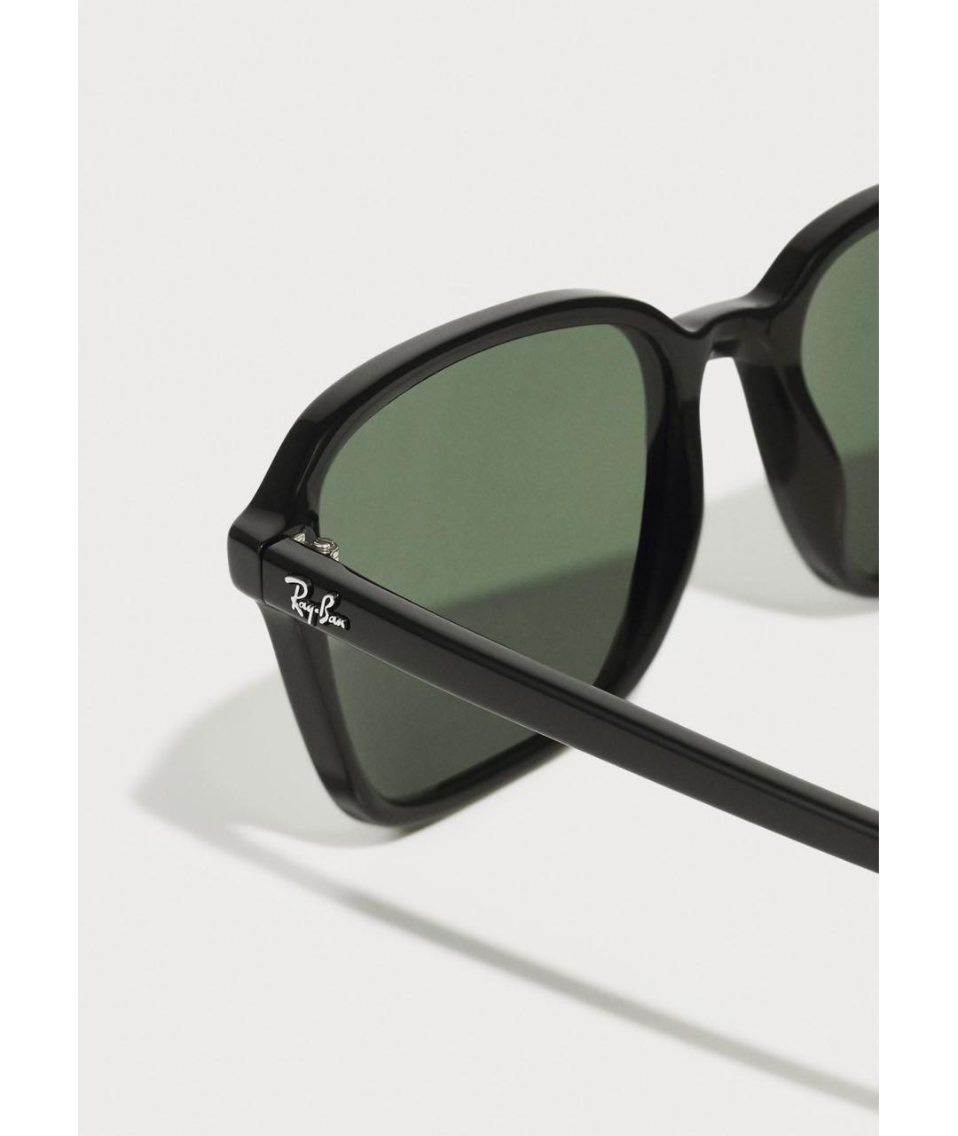RAY BAN Черные пластиковые солнцезащитные очки, фото 4