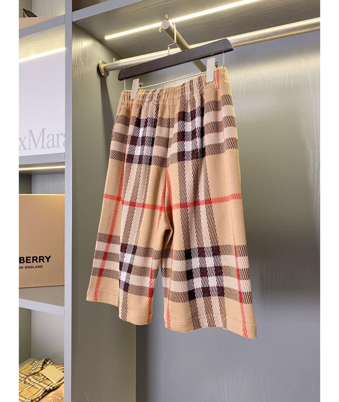 BURBERRY Бежевые хлопковые шорты, фото 4