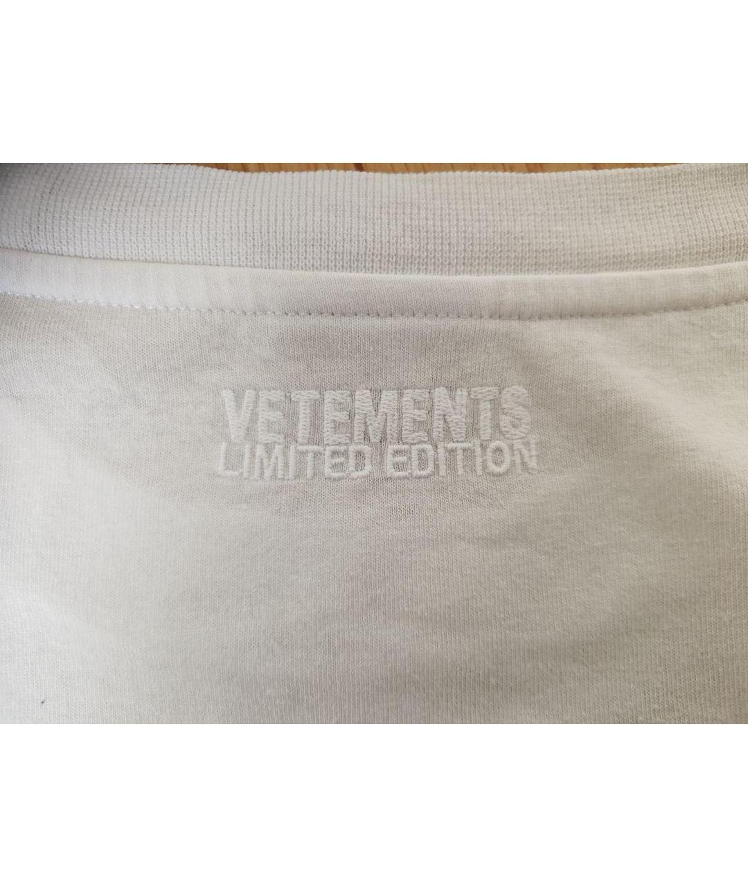 VETEMENTS Белая хлопковая футболка, фото 3