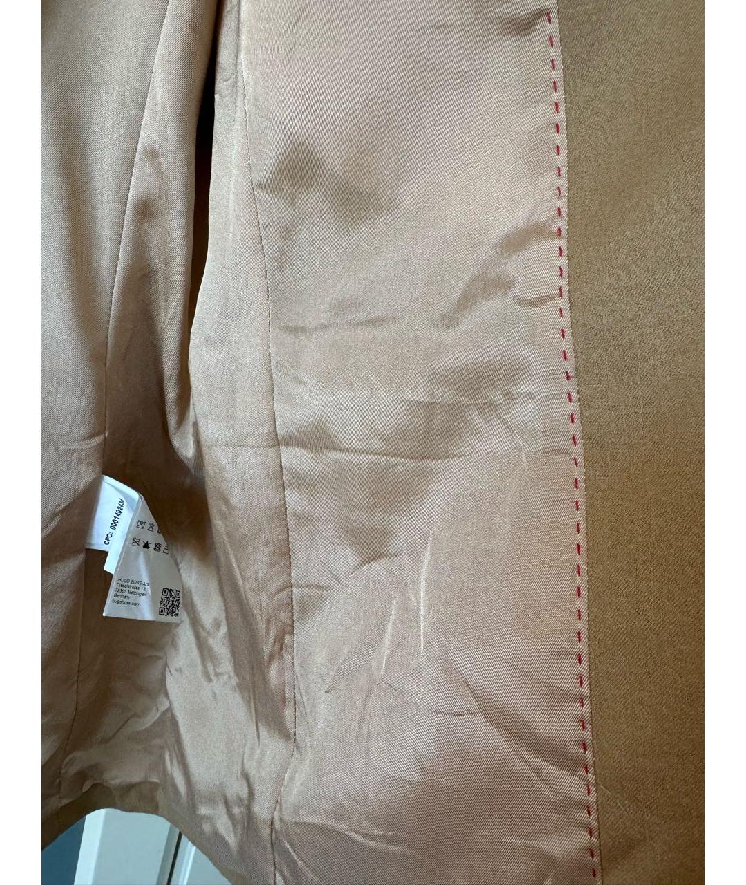 HUGO Бежевый шерстяной жакет/пиджак, фото 5