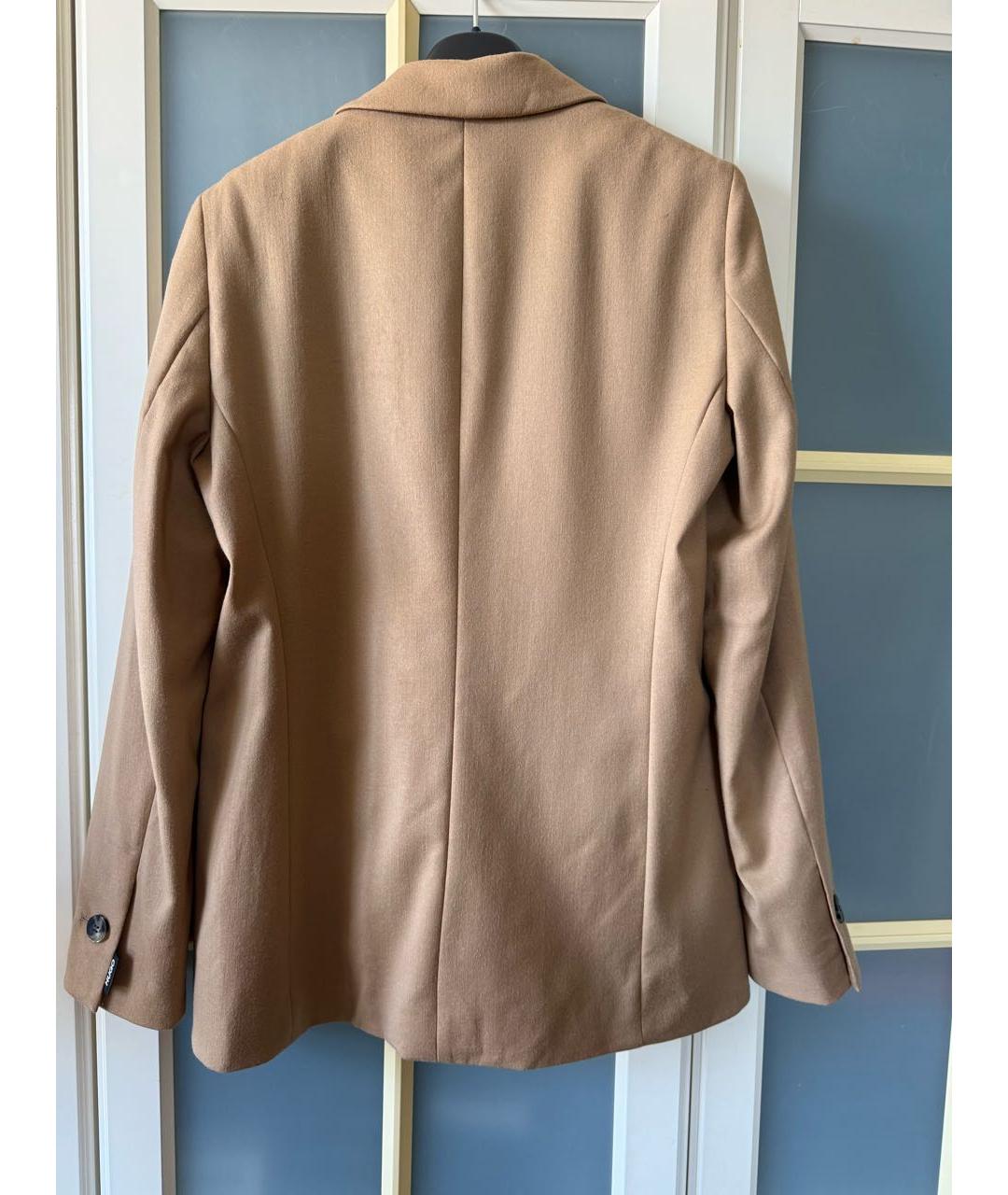 HUGO Бежевый шерстяной жакет/пиджак, фото 2