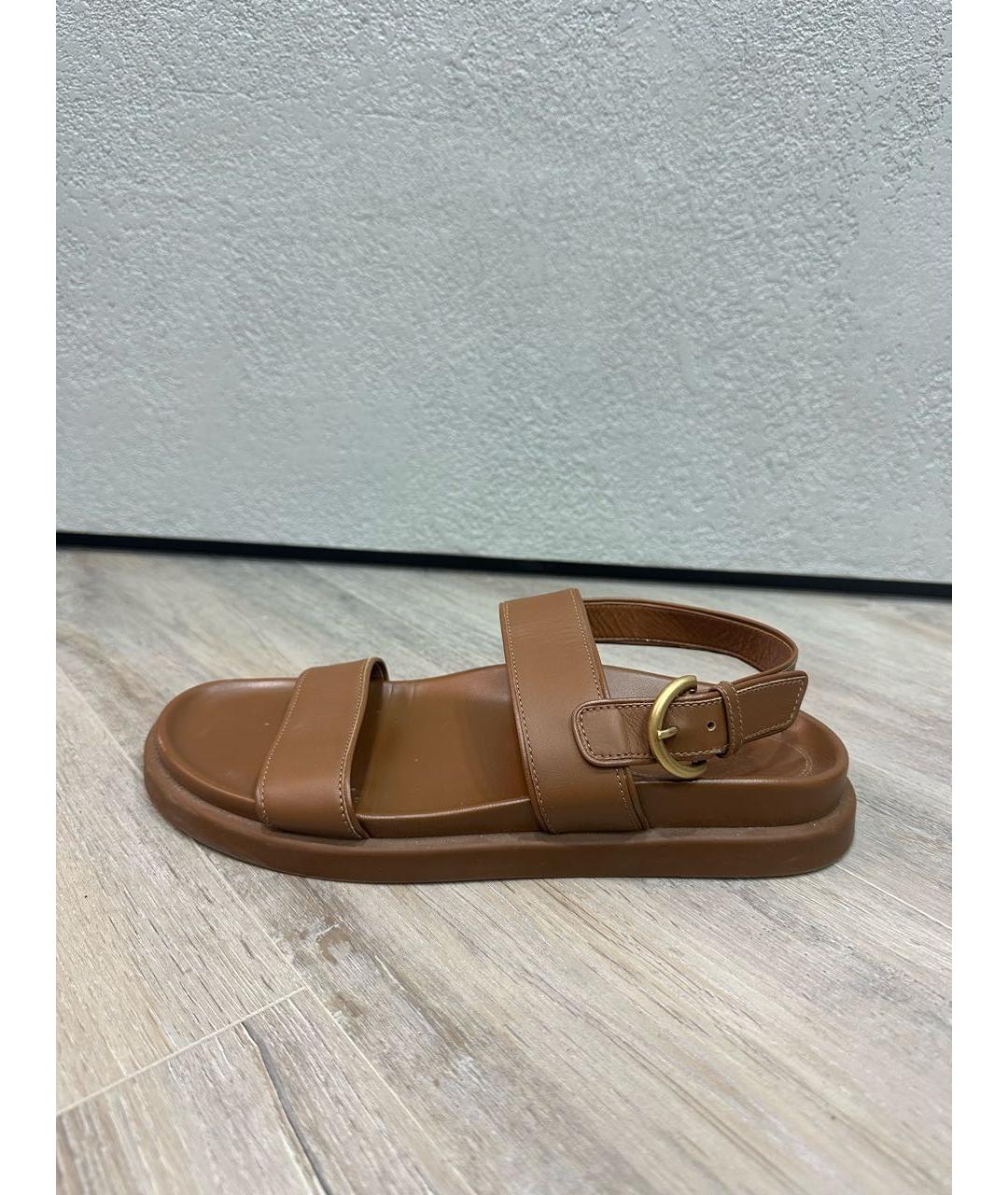 GIANVITO ROSSI Коричневые кожаные босоножки, фото 6
