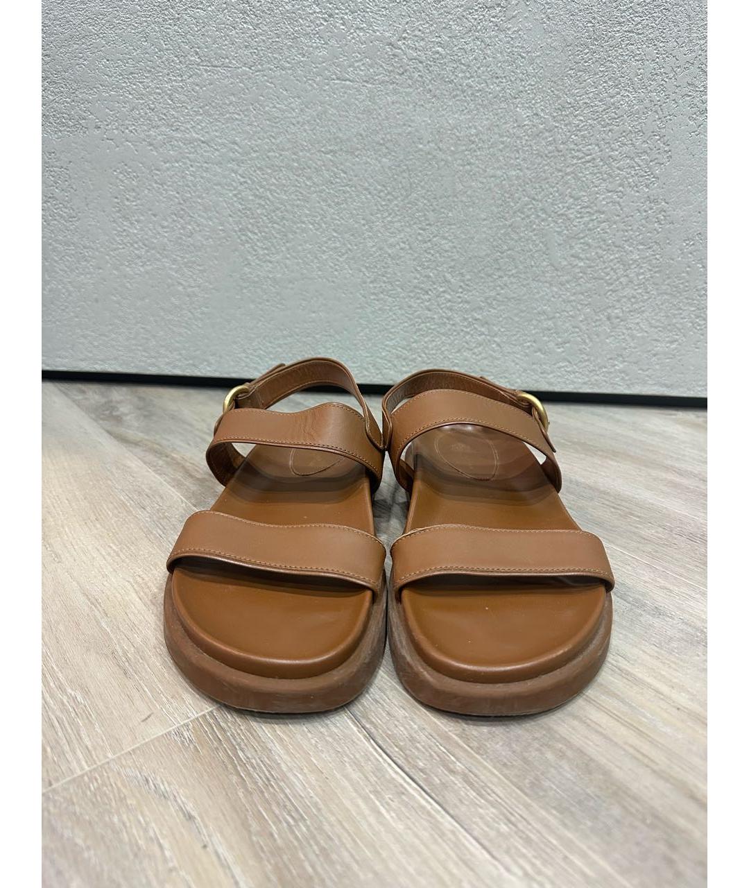 GIANVITO ROSSI Коричневые кожаные босоножки, фото 2