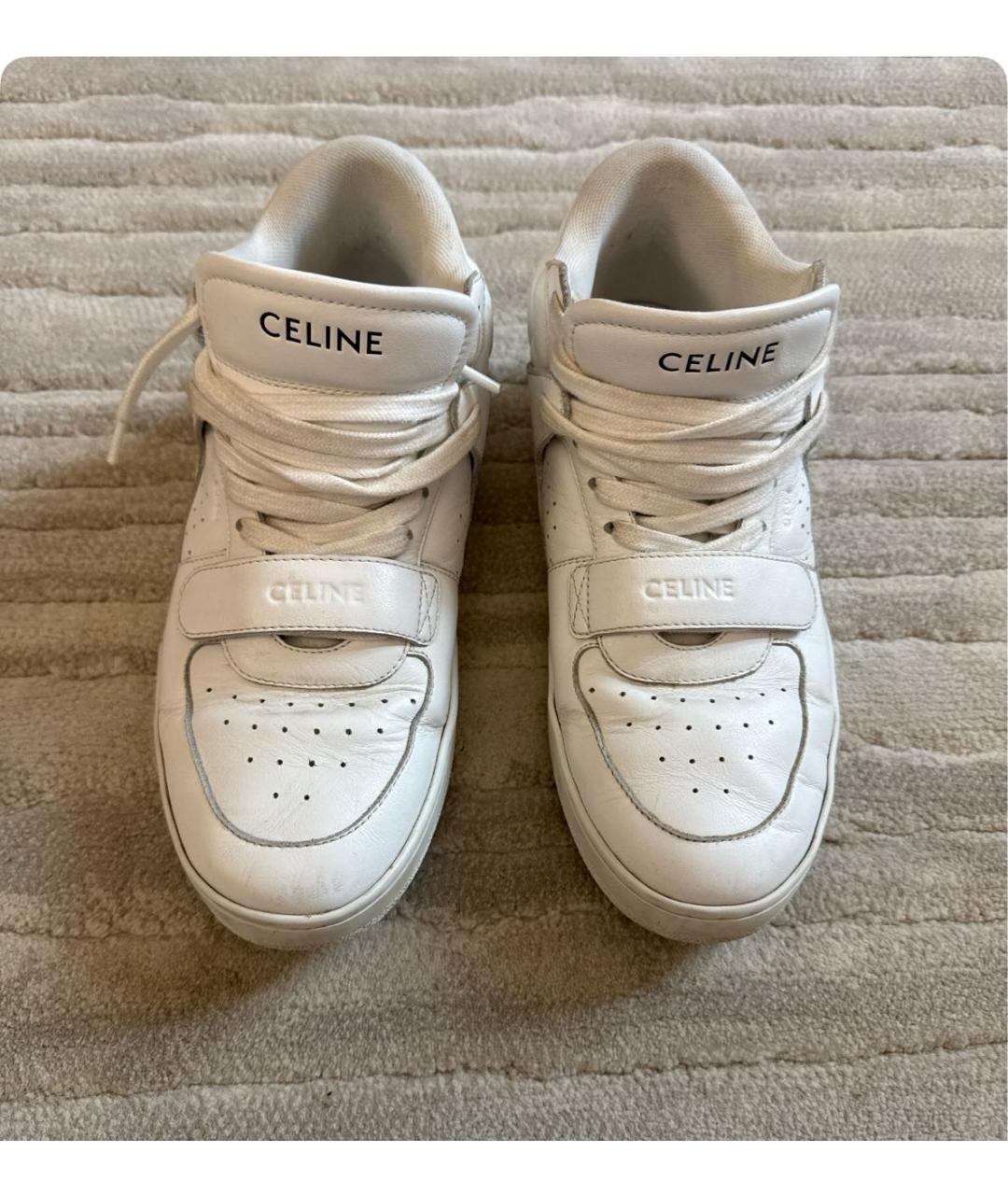 CELINE Белые кожаные кроссовки, фото 2