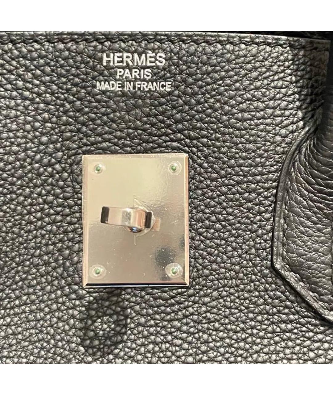 HERMES Черная кожаная сумка с короткими ручками, фото 8