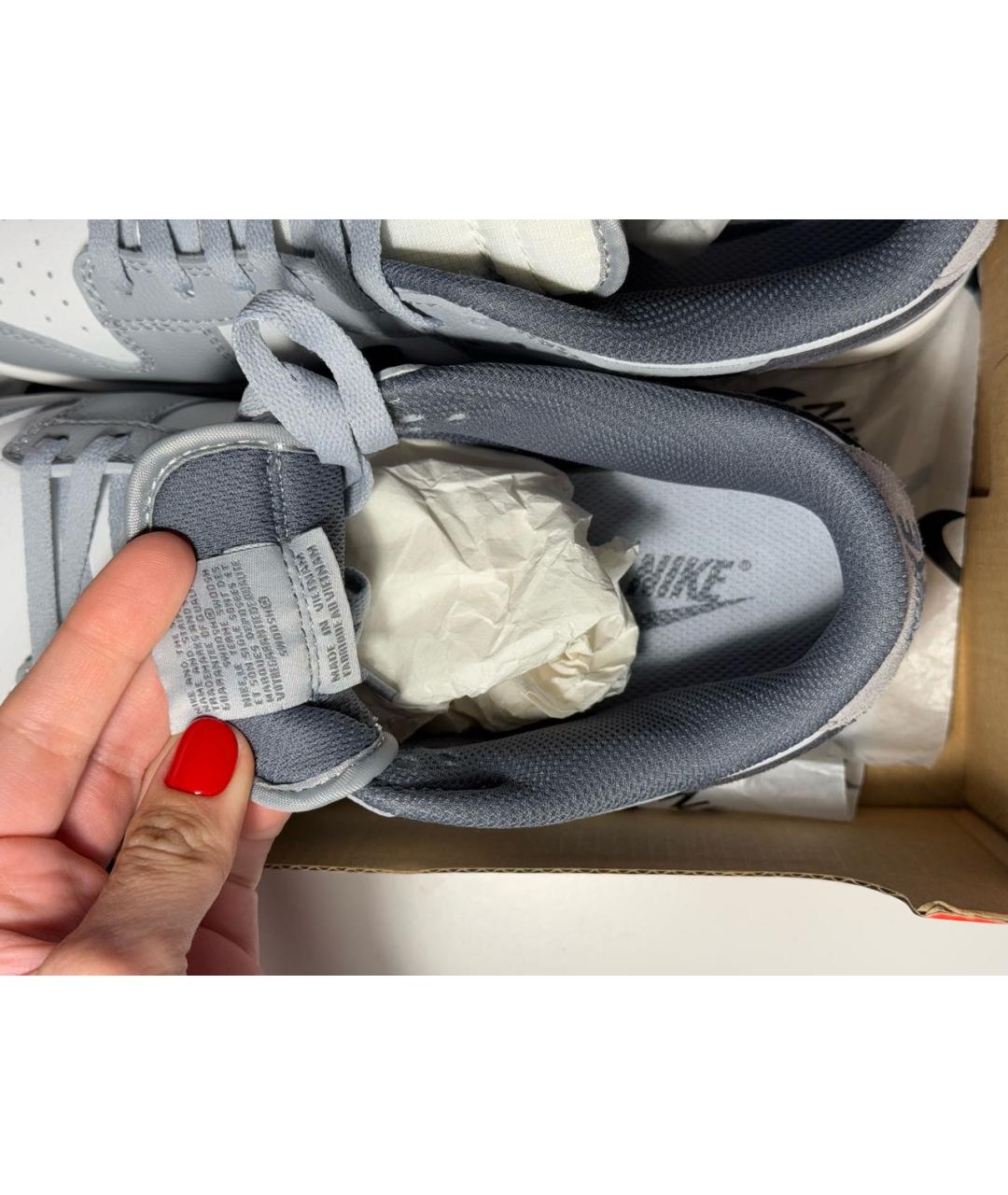 NIKE Серые кожаные низкие кроссовки / кеды, фото 8