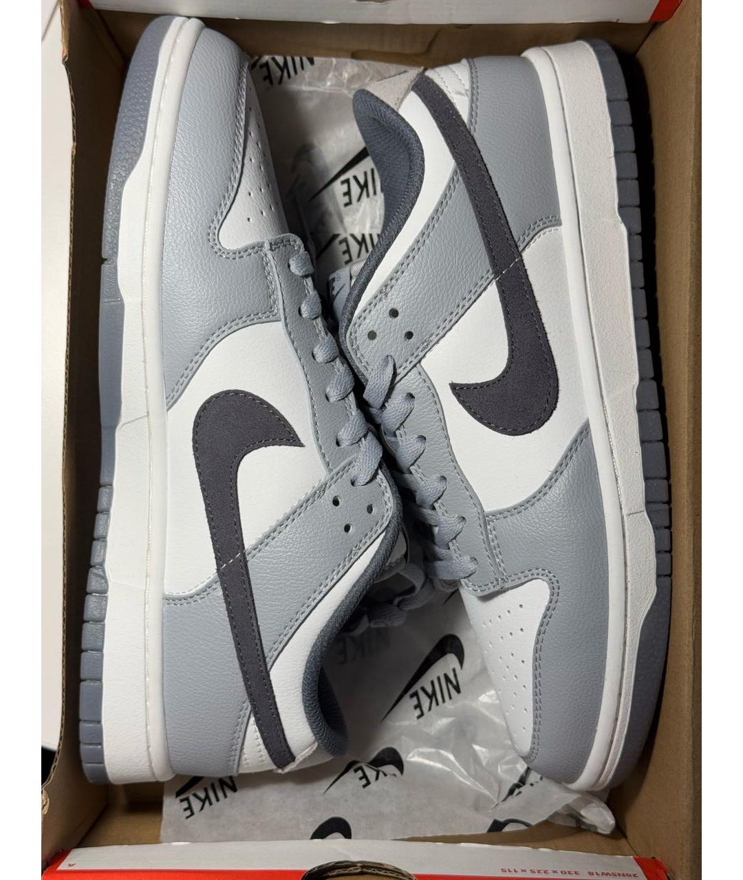 NIKE Серые кожаные низкие кроссовки / кеды, фото 2
