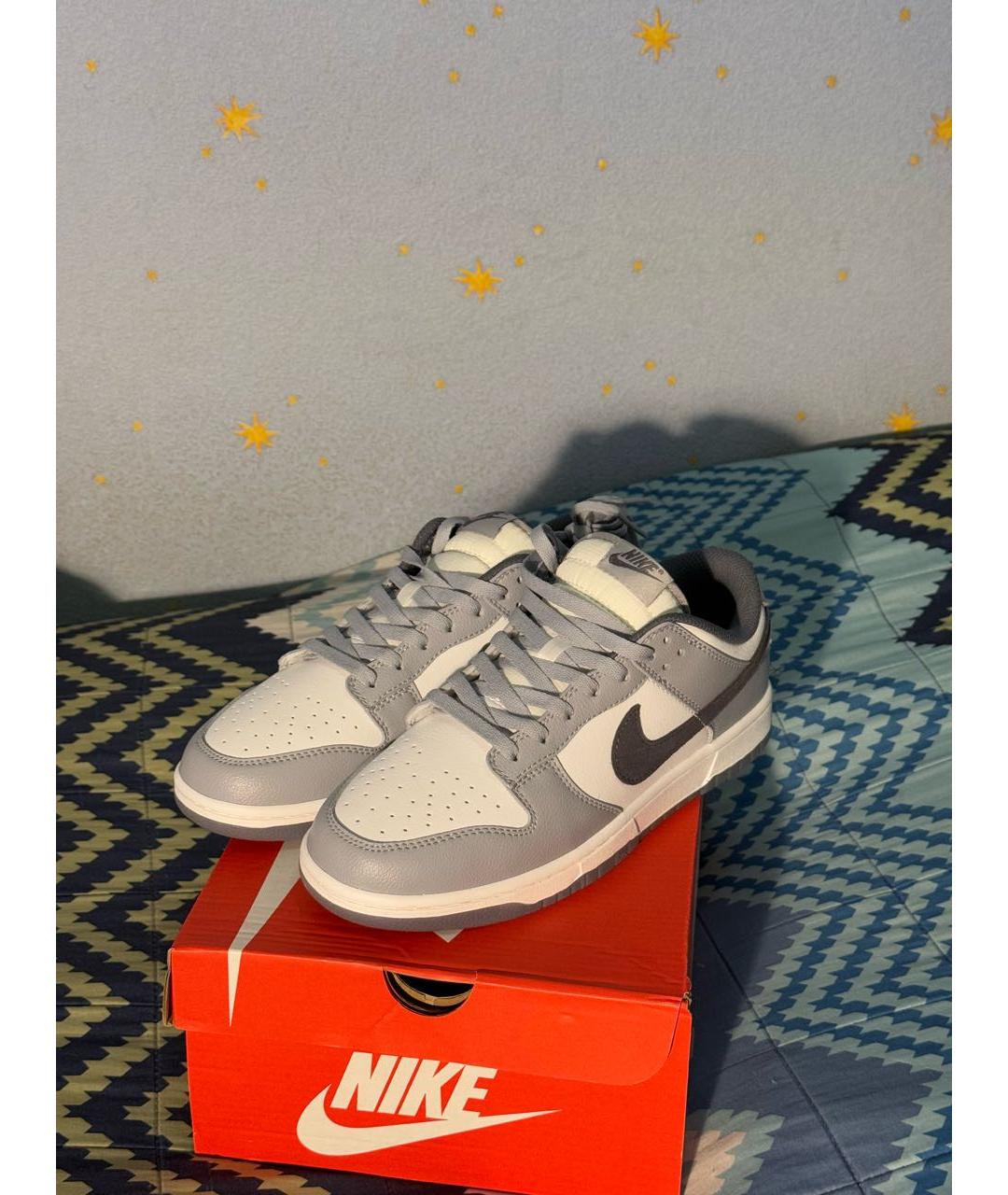 NIKE Серые кожаные низкие кроссовки / кеды, фото 5