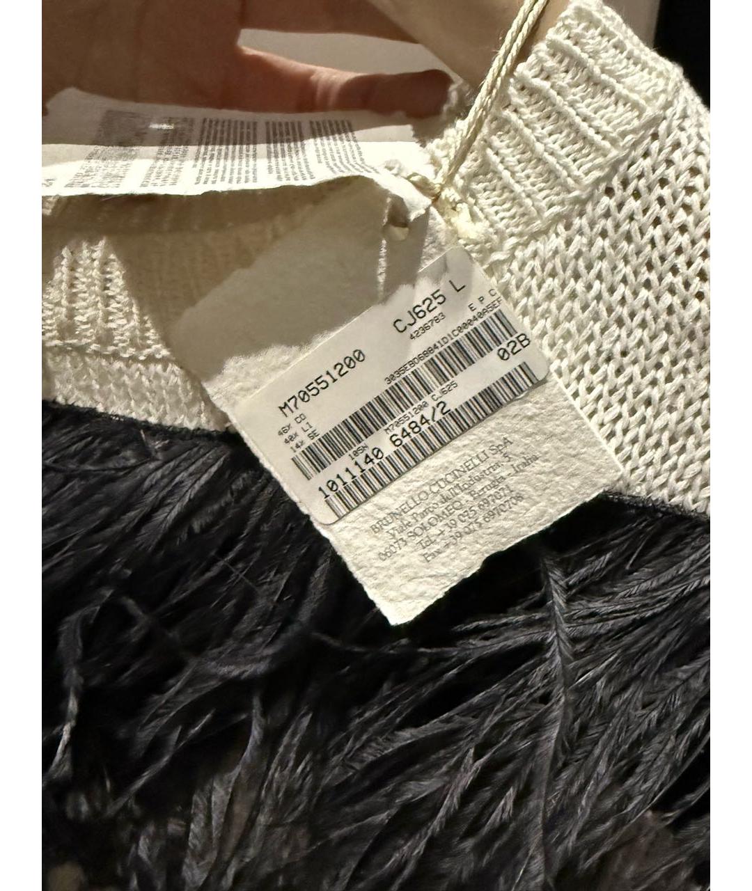 BRUNELLO CUCINELLI Антрацитовый хлопковый джемпер / свитер, фото 4