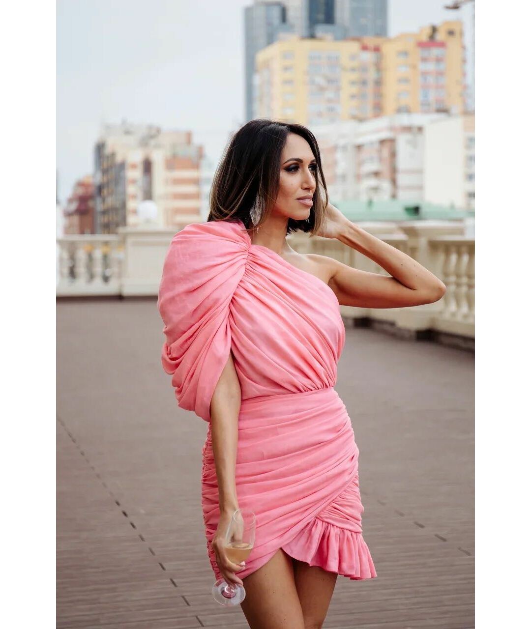 KALMANOVICH Розовое коктейльное платье, фото 5