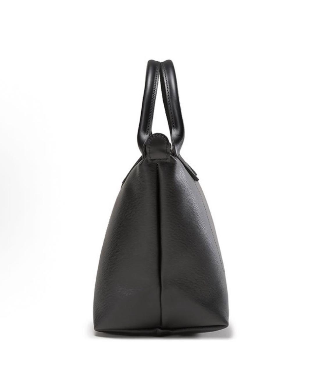 LONGCHAMP Черная кожаная сумка с короткими ручками, фото 4