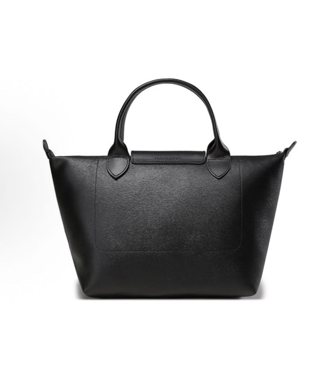 LONGCHAMP Черная кожаная сумка с короткими ручками, фото 3