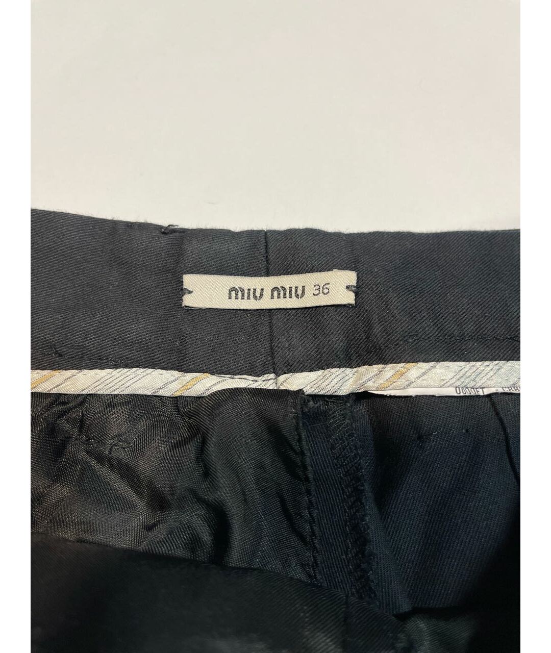 MIU MIU Черные хлопковые прямые брюки, фото 2