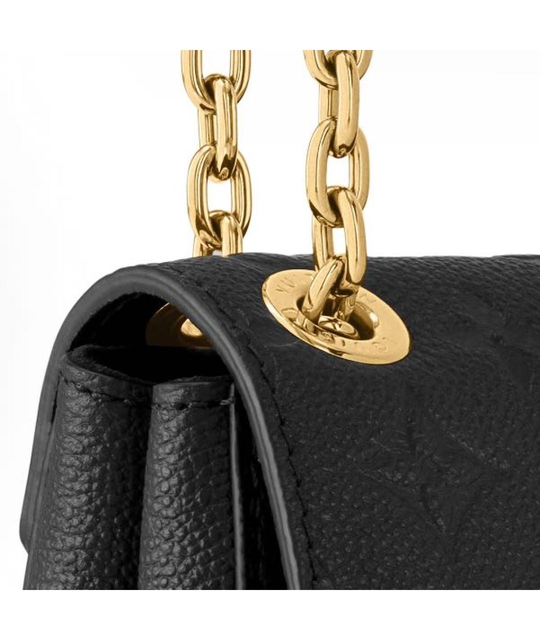 LOUIS VUITTON Черная кожаная сумка через плечо, фото 5