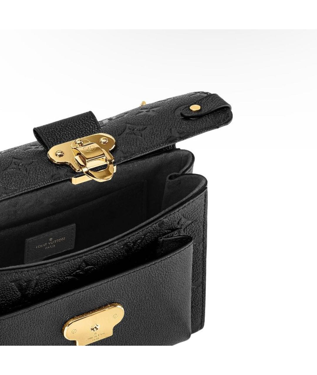 LOUIS VUITTON Черная кожаная сумка через плечо, фото 6