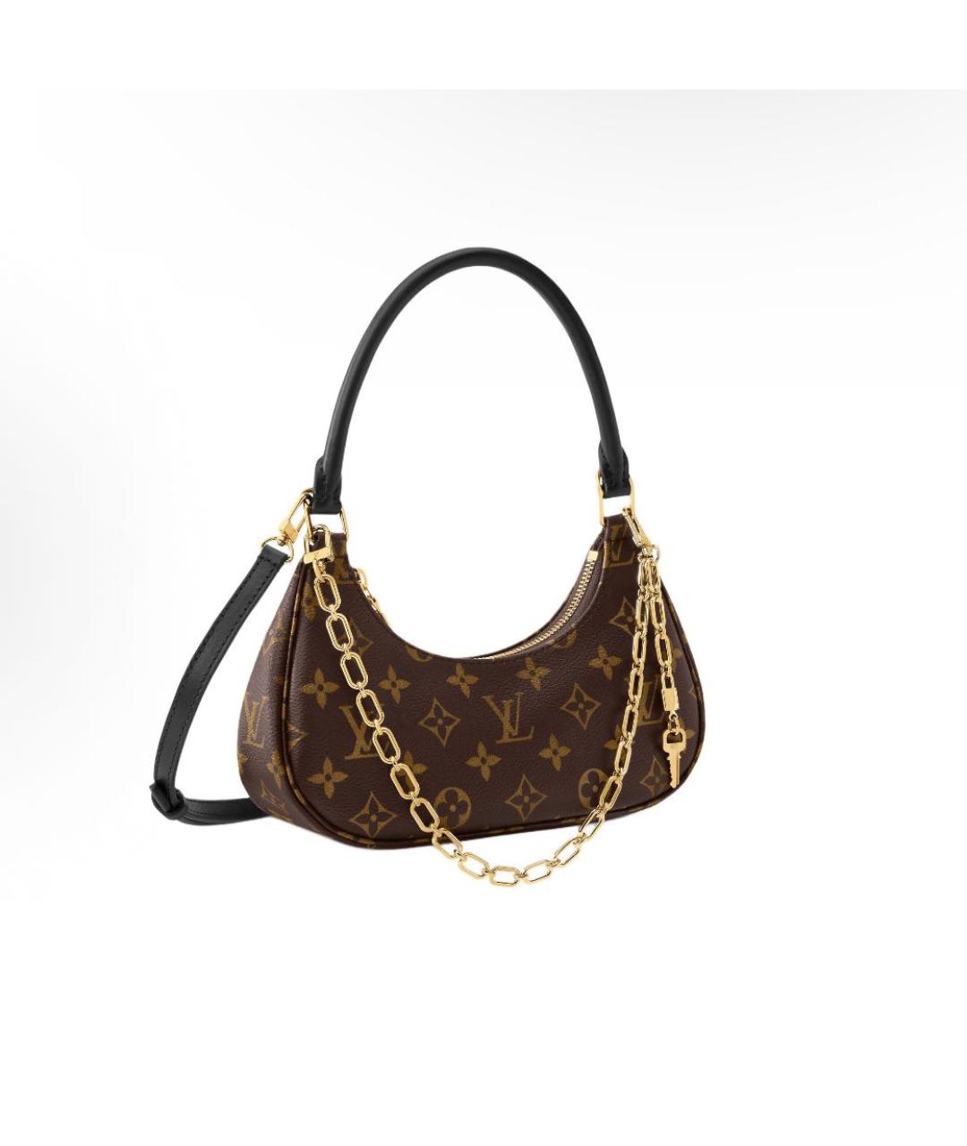 LOUIS VUITTON Коричневая кожаная сумка через плечо, фото 2