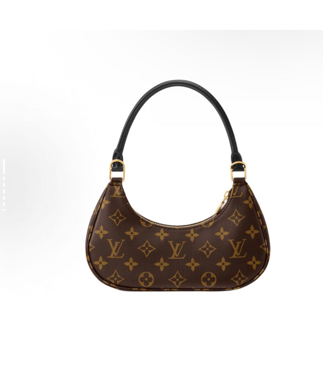 LOUIS VUITTON Коричневая кожаная сумка через плечо, фото 3