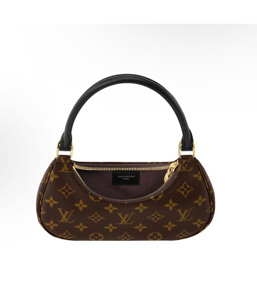 LOUIS VUITTON Коричневая кожаная сумка через плечо, фото 4