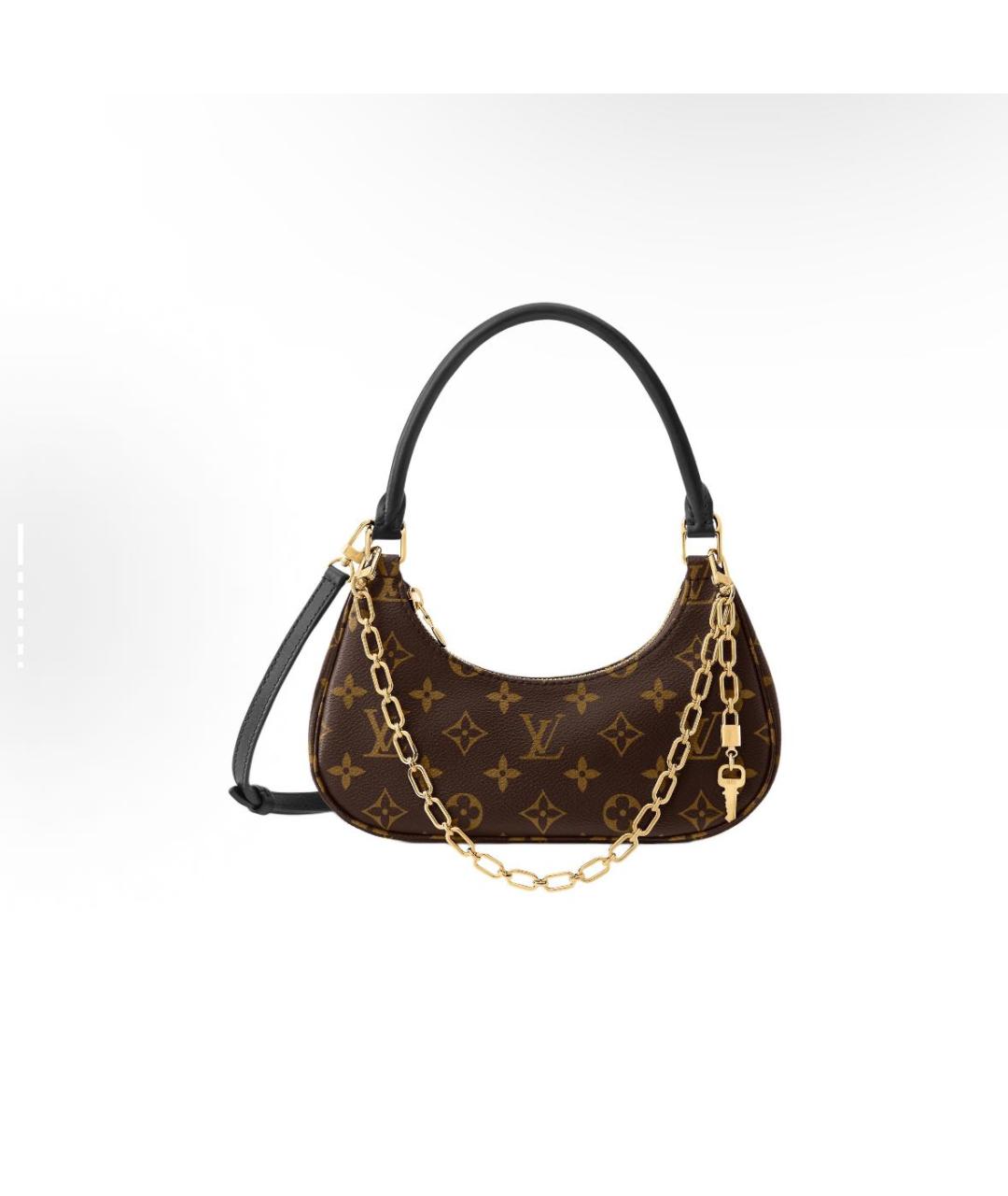 LOUIS VUITTON Коричневая кожаная сумка через плечо, фото 6