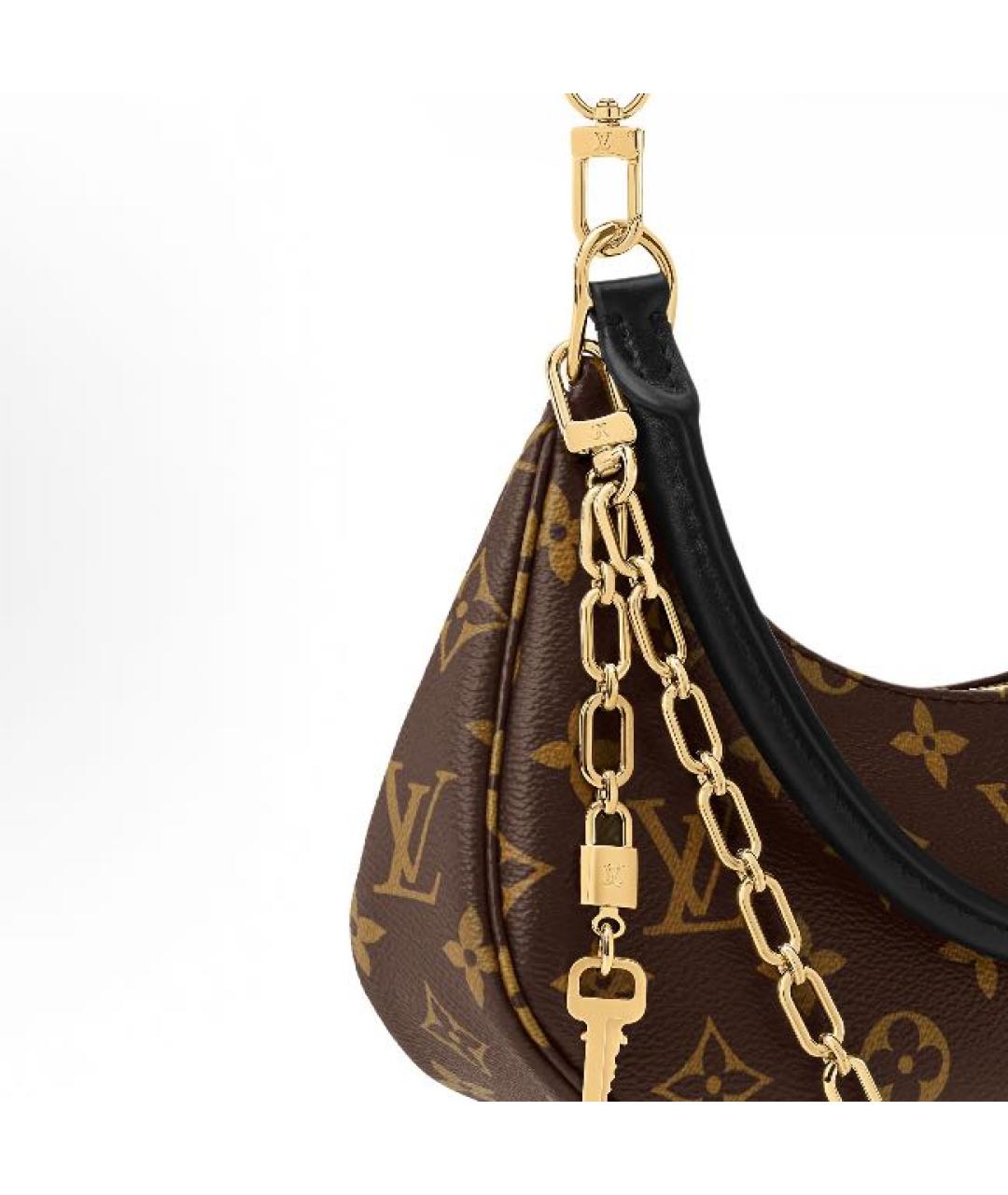 LOUIS VUITTON Коричневая кожаная сумка через плечо, фото 5