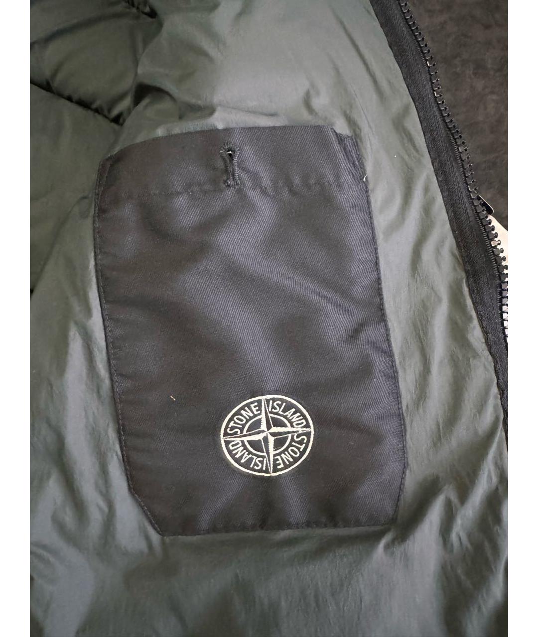 STONE ISLAND Зеленый пуховик, фото 6