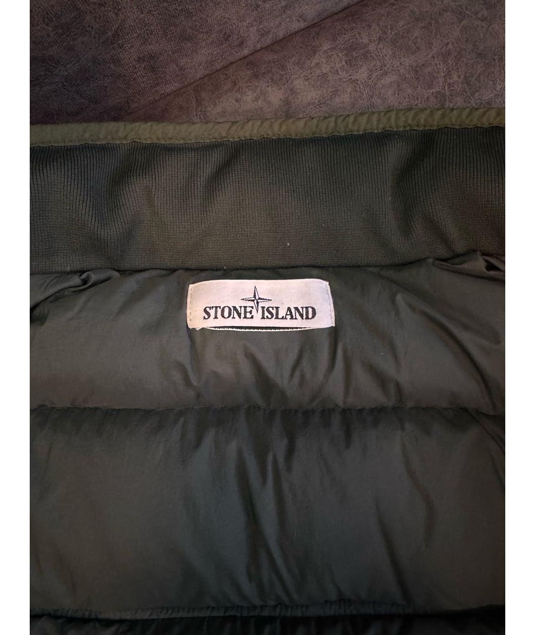 STONE ISLAND Зеленый пуховик, фото 4