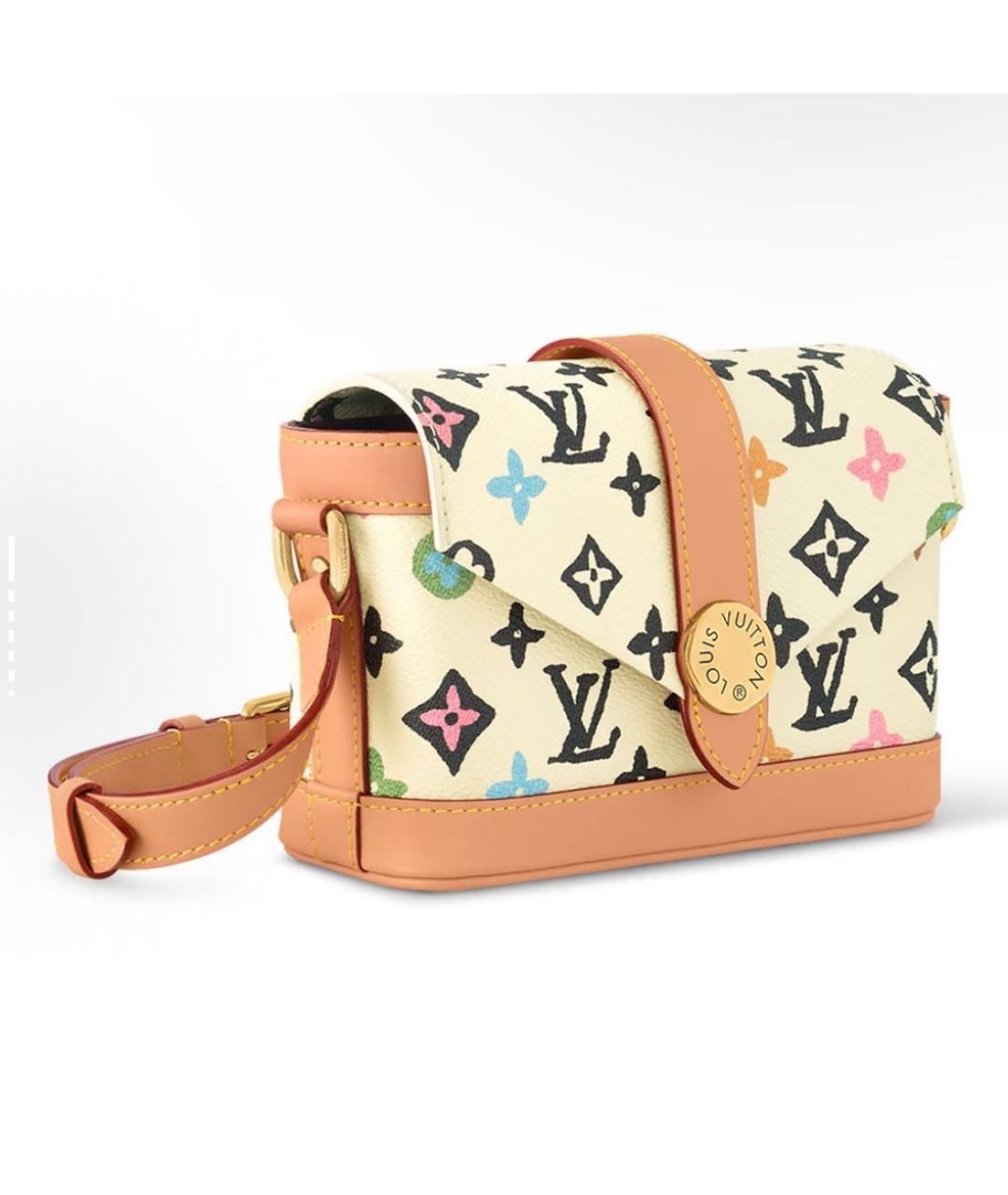 LOUIS VUITTON Бежевая сумка через плечо из лакированной кожи, фото 2