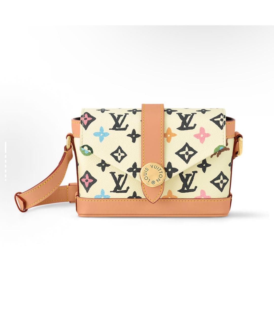 LOUIS VUITTON Бежевая сумка через плечо из лакированной кожи, фото 7
