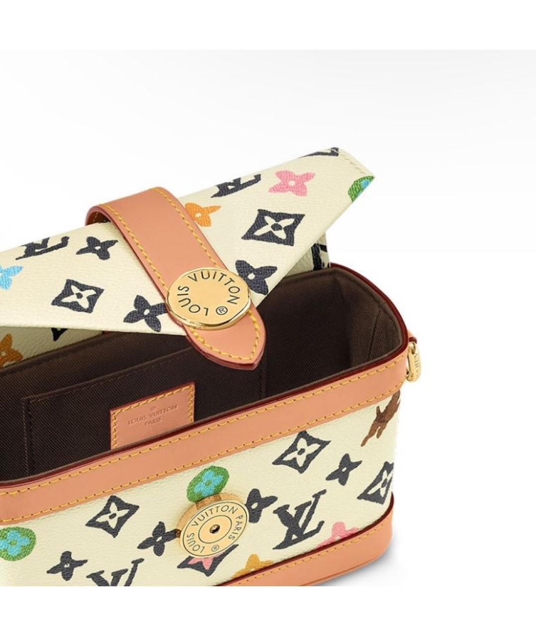 LOUIS VUITTON Бежевая сумка через плечо из лакированной кожи, фото 5