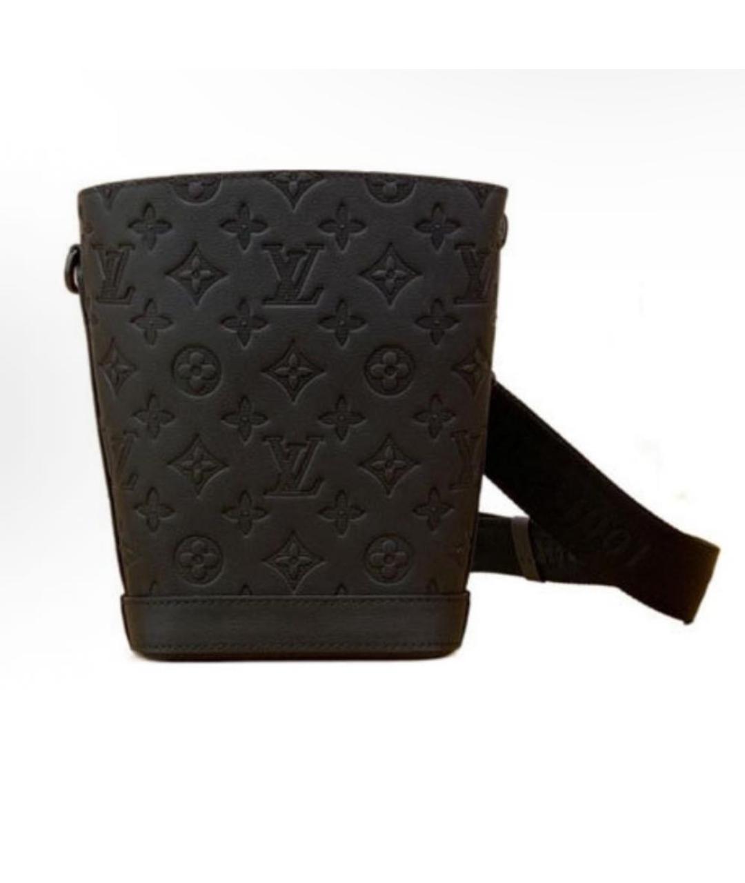 LOUIS VUITTON Черная кожаная сумка на плечо, фото 3