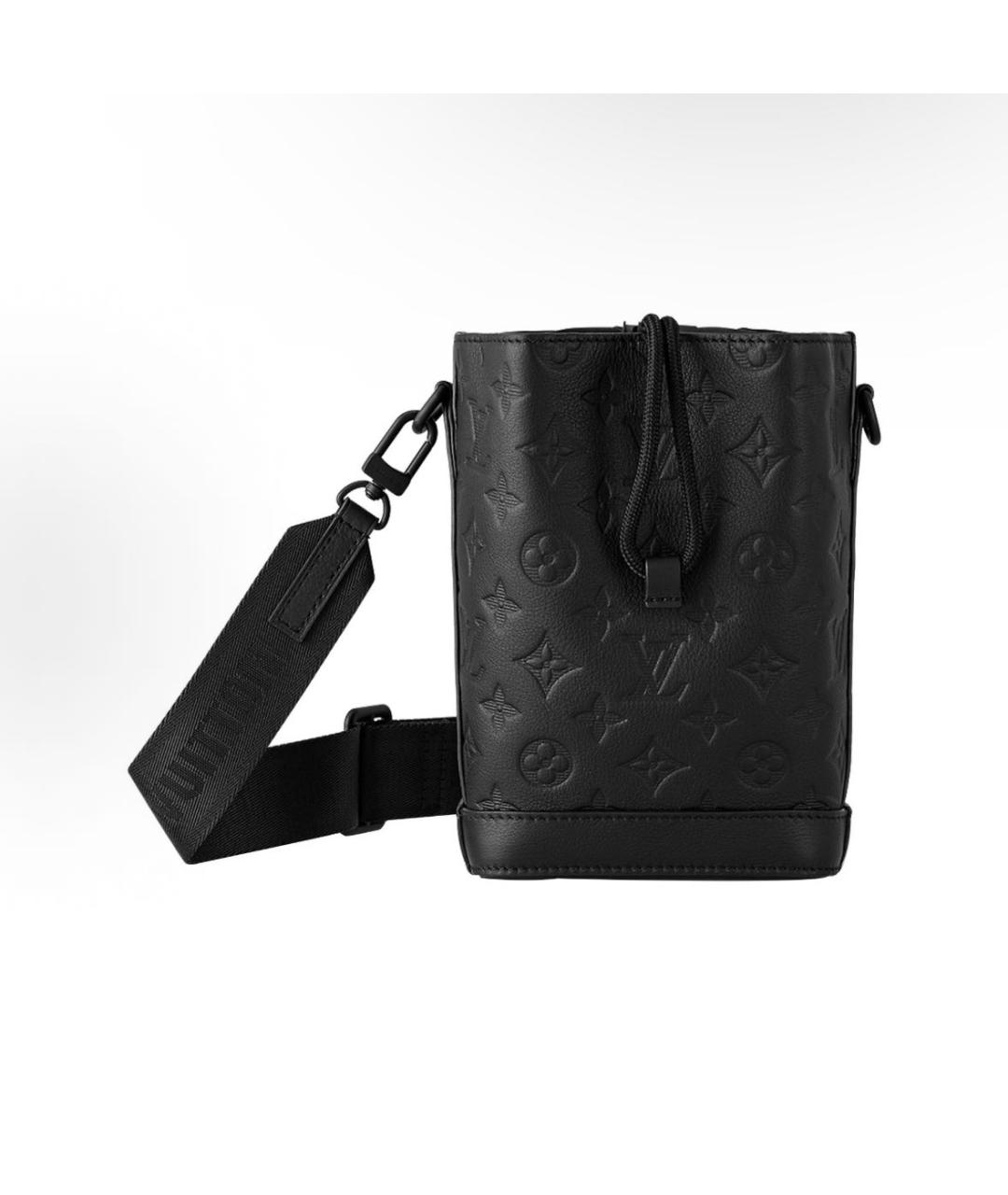 LOUIS VUITTON Черная кожаная сумка на плечо, фото 6