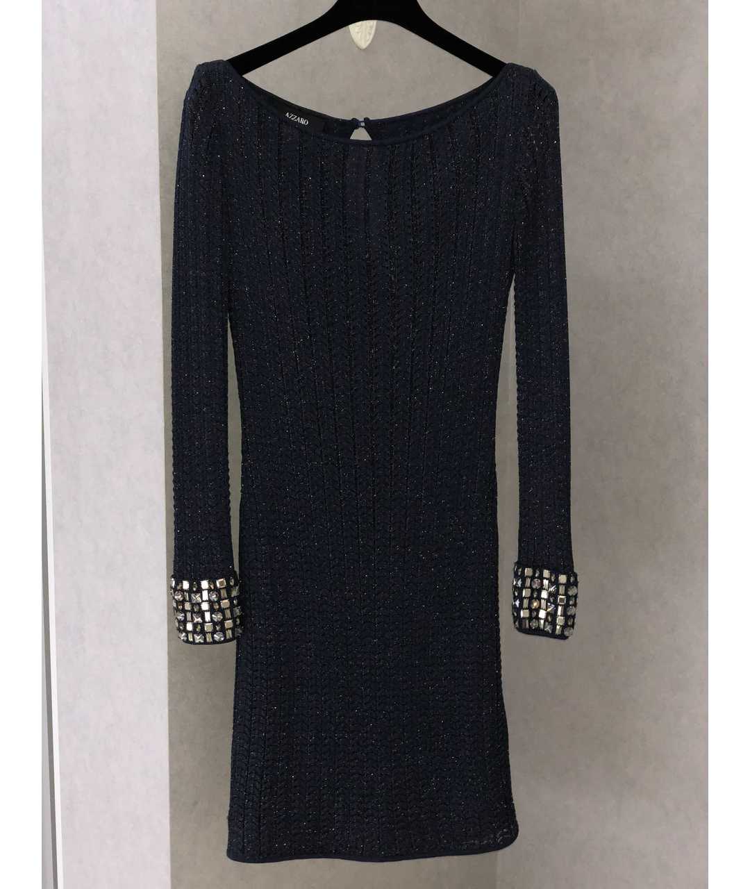 AZZARO Темно-синее вискозное вечернее платье, фото 8