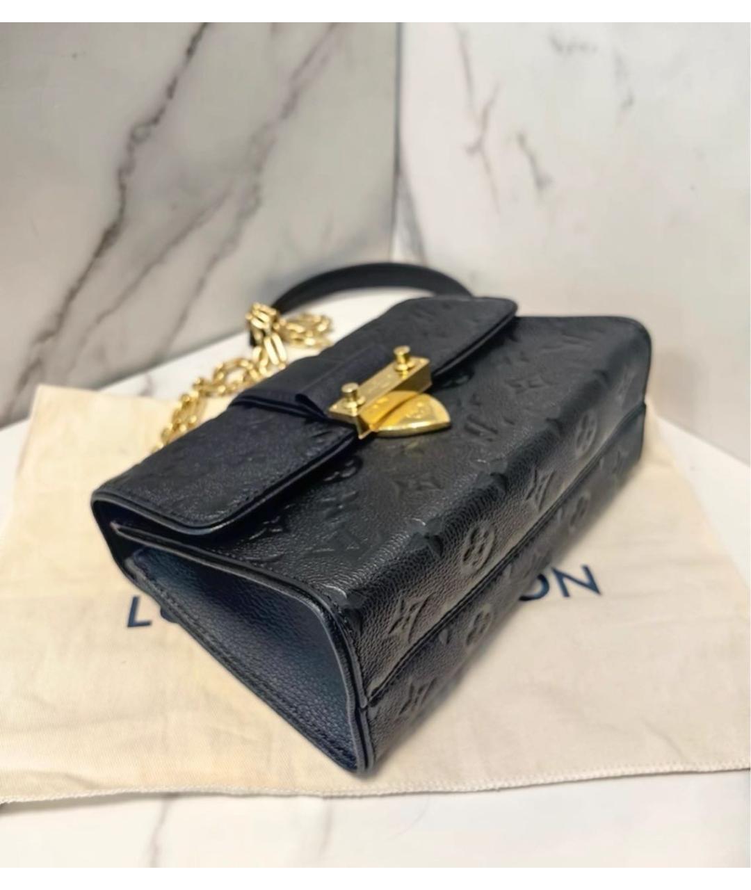 LOUIS VUITTON Черная кожаная сумка через плечо, фото 5