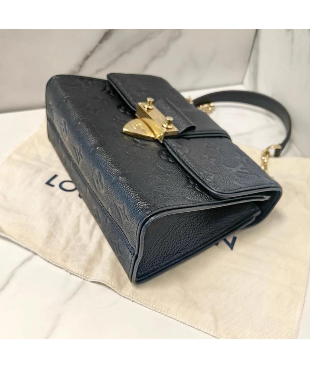 LOUIS VUITTON Черная кожаная сумка через плечо, фото 6