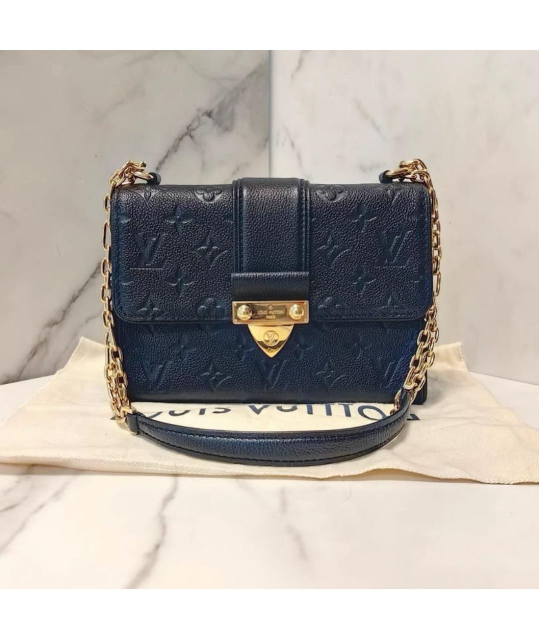 LOUIS VUITTON Черная кожаная сумка через плечо, фото 7