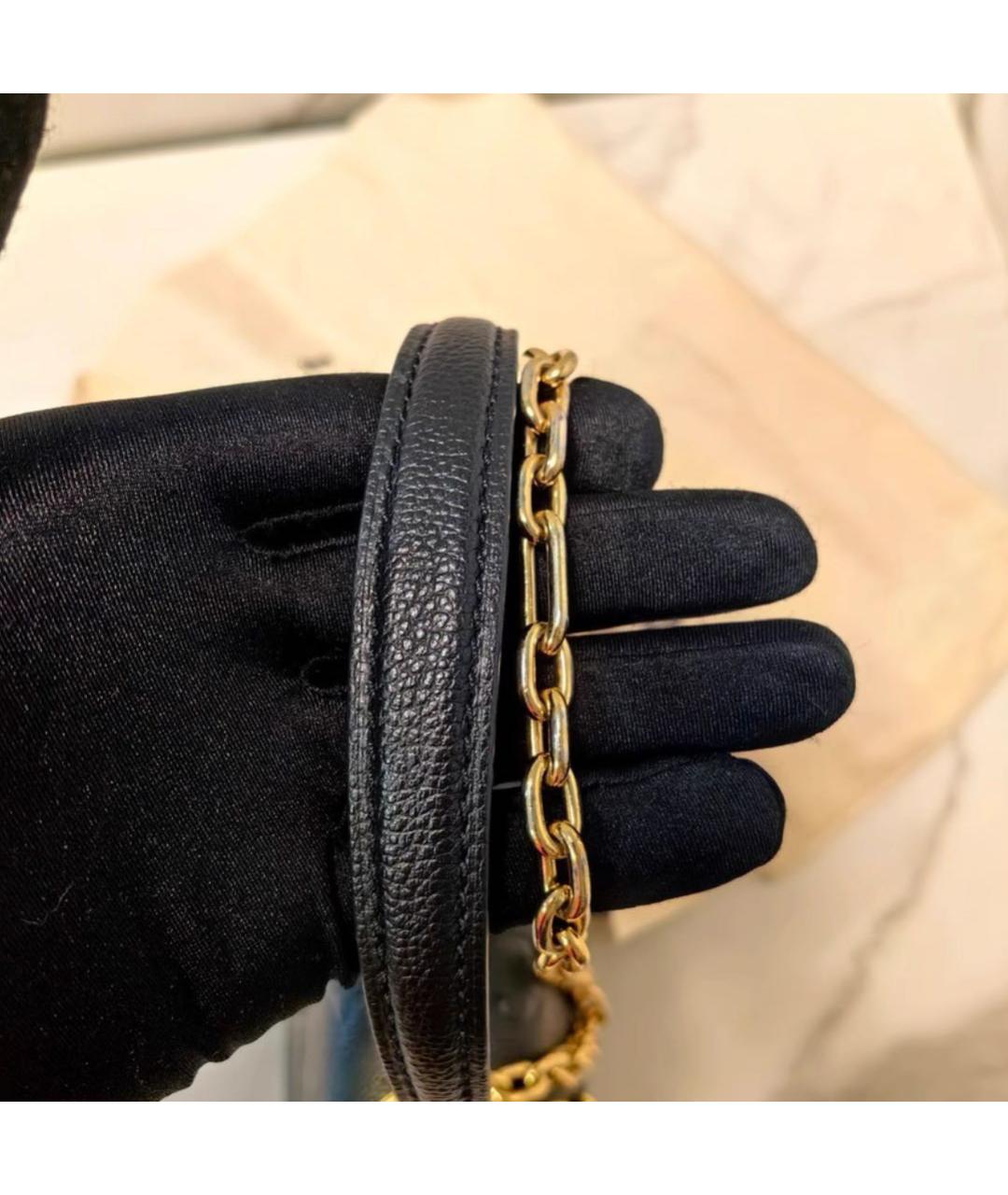 LOUIS VUITTON Черная кожаная сумка через плечо, фото 3