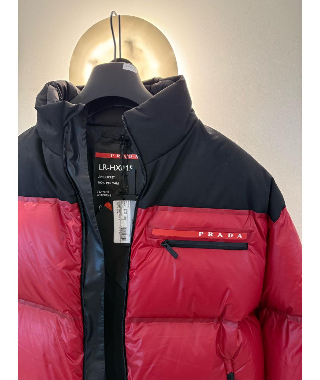 PRADA Красный полиэстеровый пуховик, фото 7