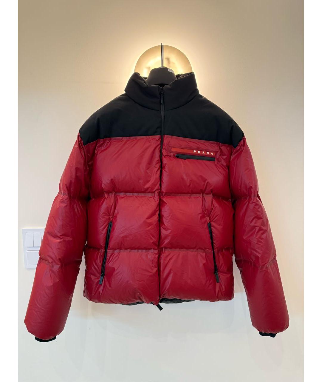 PRADA Красный полиэстеровый пуховик, фото 8