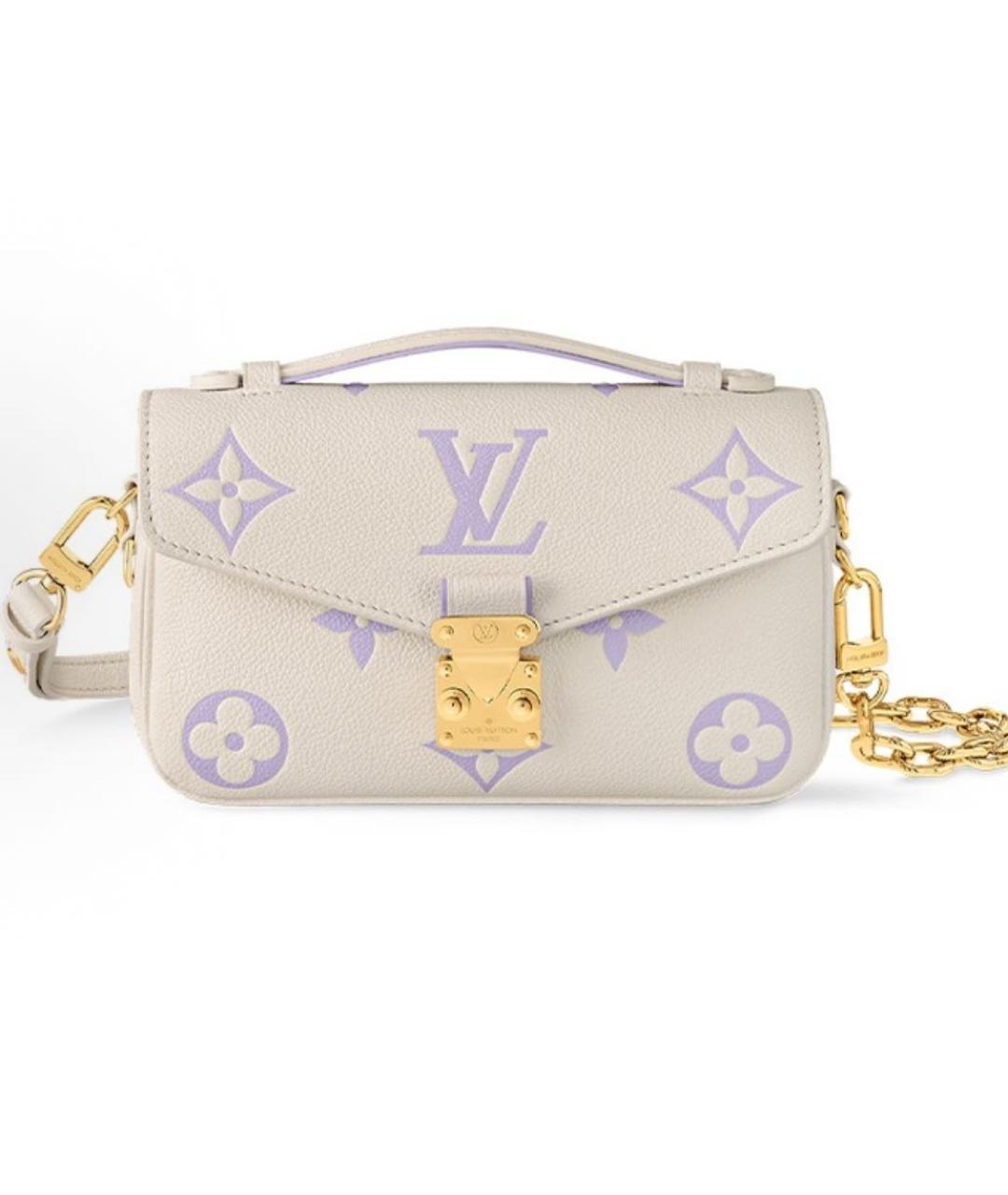 LOUIS VUITTON Белая кожаная сумка через плечо, фото 6