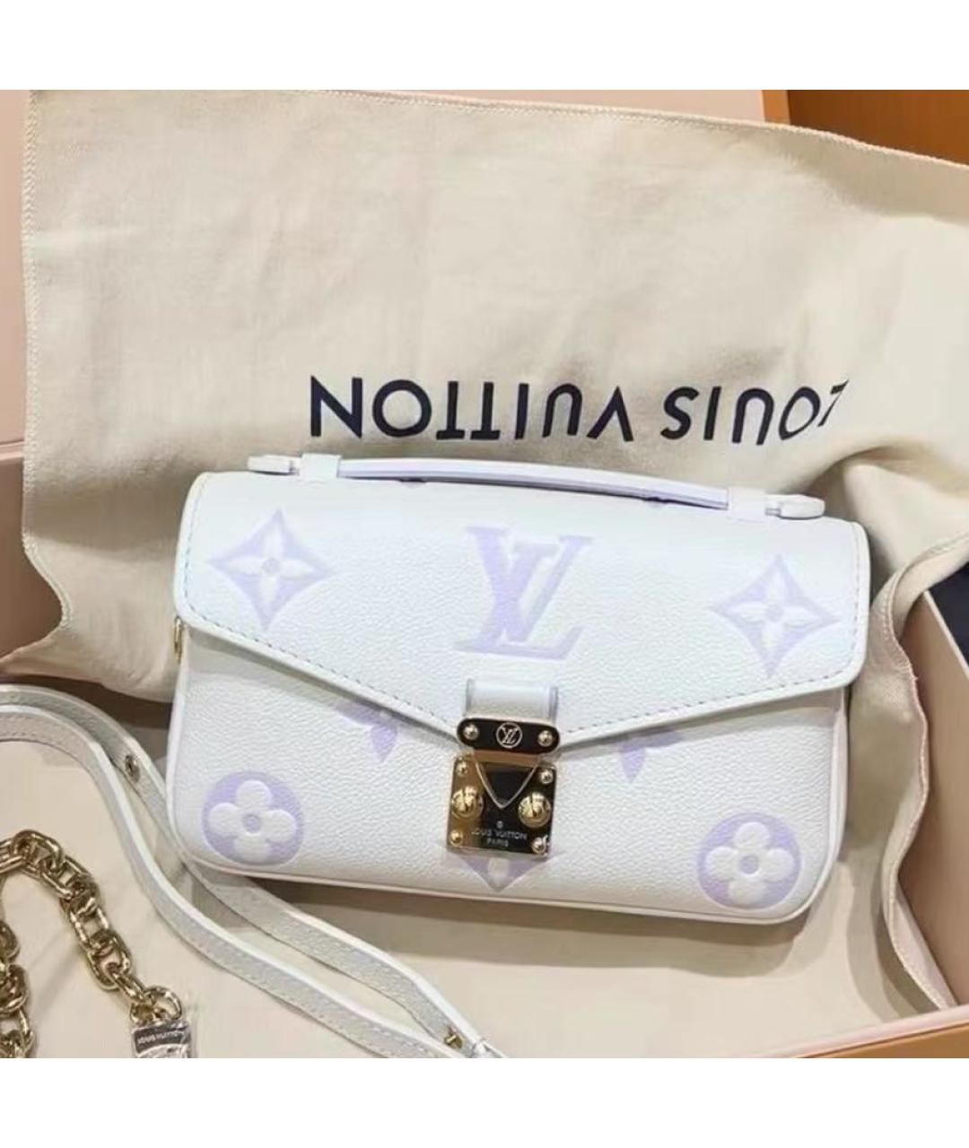 LOUIS VUITTON Белая кожаная сумка через плечо, фото 2