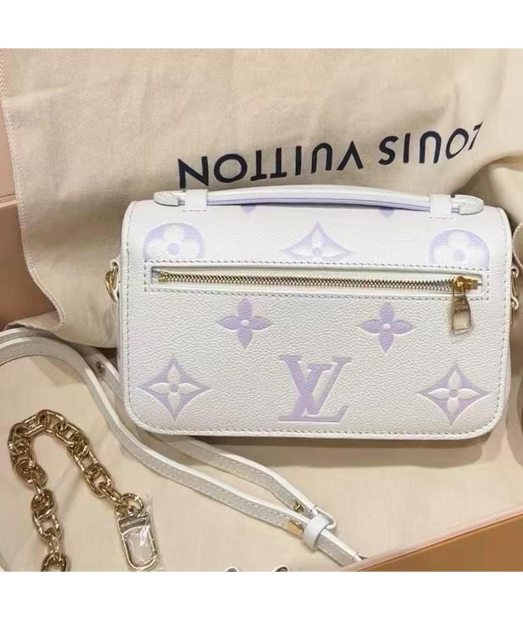 LOUIS VUITTON Белая кожаная сумка через плечо, фото 4