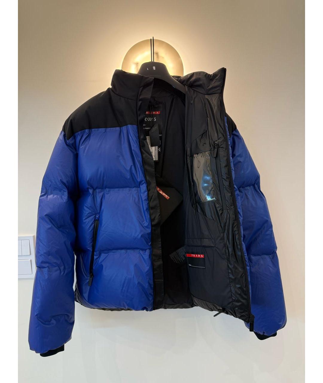 PRADA Синий полиэстеровый пуховик, фото 6