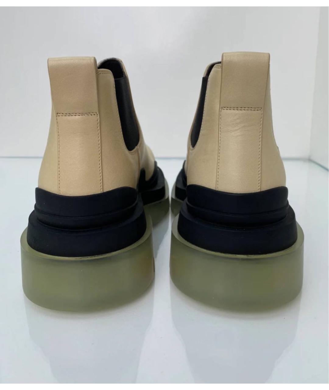 BOTTEGA VENETA Бежевые кожаные ботинки, фото 4